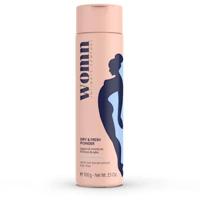 Abbildung von womn Intimate Comfort Dry &amp; Fresh Powder talkumfreier Körperpuder gegen Nässe, Wundscheuern und unangenehme Gerüche, 100 g