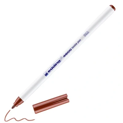 Abbildung von 10 x edding Textilpen 4600 Rundspitze 1mm braun