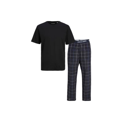 Abbildung von Jack &amp; Jones Giftbox Nachtwäsche Set, Herren, Größe: XXL, Black pack pants navy check