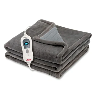Abbildung von Ufesa Softy Fleece Elektrische Thermodecke, 150 x 100 cm, 120 W, Ultraweich, 3 Temperaturstufen, automatische Abschaltung, waschbar
