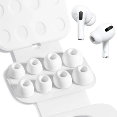 Abbildung von BillyBath 4 Paar Ersatz Ohrstöpsel Silikontips für Airpods Pro/Airpods pro 2 mit Loch zur Geräuschreduzierung, Anti Rutsch Soft Silikon ohreinsätze (Verschiedene Größen，XS/S/M/L)