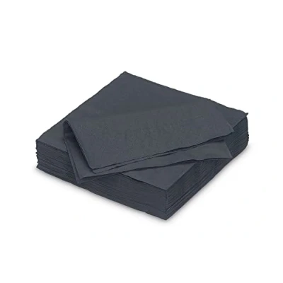 Abbildung von Servietten aus Papier 25x25cm 50 Stück Farbauswahl in 25x25/33x33/40x40cm Einweg Cocktailservietten 2 lagig Einfarbige Papierservietten für Hochzeit, Geburtstag und Alltag Schwarz