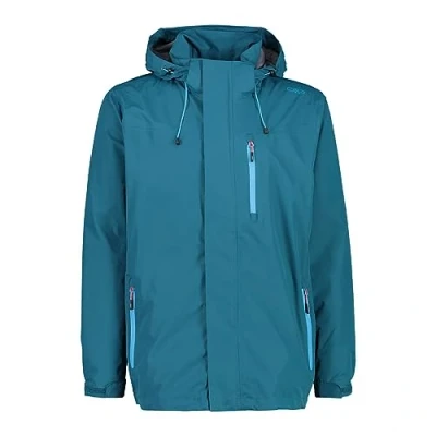 Abbildung von CMP Herrenjacke mit Reißverschluss und atmungsaktiver Kapuze, Tiefer See, 46