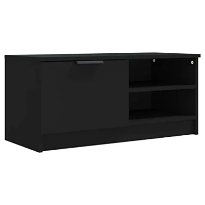 Abbildung von vidaXL TV Schrank Lowboard Möbel Tisch Board Sideboard Fernsehschrank Fernsehtisch HiFi Schwarz 80x35x36,5cm Holzwerkstoff