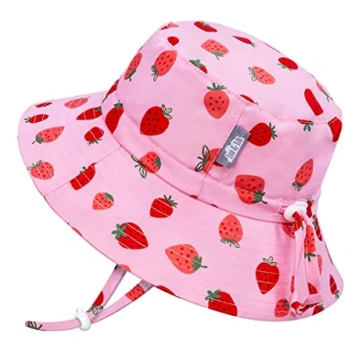 Abbildung von Jan &amp; Jul Kinder Fischerhut für Mädchen, Wasserabweisender Sonnenhut (L: 2 5 Jahre, Rosa Erdbeere)