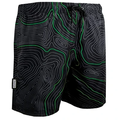 Abbildung von GUGGEN Mountain Badehose Herren Badeshorts Schnelltrocknend Kordelzug gestreift Schnelltrocknende mit gestreiftes Muster