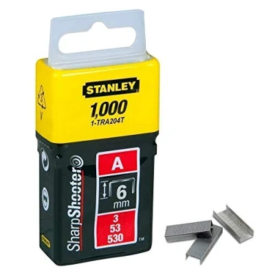 Abbildung von Stanley Klammern Typ A (6 mm, aus Runddraht für Elektro und Handtacker A, 1000 Stück) 1 TRA204T