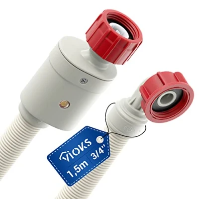 Abbildung von VIOKS Aquastop Zulaufschlauch Waschmaschine Schlauch 3/4 Zoll 1,5m 90C Gerade/Gewinkelt Universal für Geschirrspüler/Zulaufschlauch Waschmaschinen