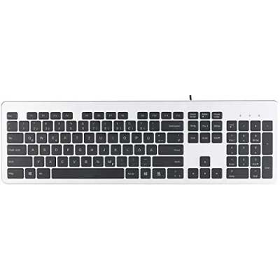 Abbildung von GeneralKeys Tastatur Mac: USB Voll Tastatur, Super Slim mit Scissor Tasten, Ziffernblock, flach (Tastatur Kabel, PC)