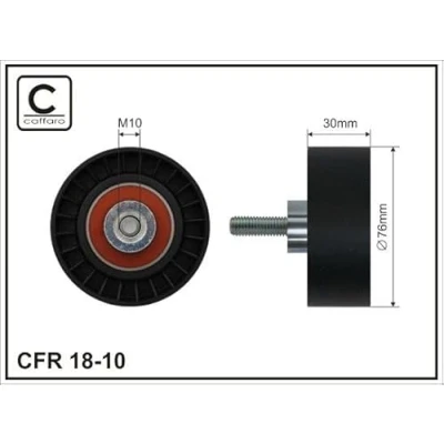 Abbildung von CAFFARO 18 10 Umlenkrolle FORD: MONDEO 4 Turnier, S Max Mk1, Focus 2 Kombi, AUDI: A4 B8 Limousine, RENAULT: LAGUNA 3