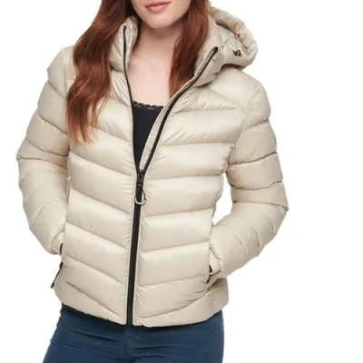 Abbildung von Superdry Hooded FUJI Winterjacke, Damen, Größe: 40, Pelican beige