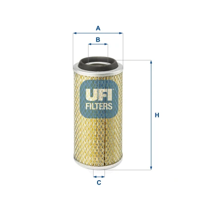 Abbildung von UFI 27.801.00 Luftfilter 228 110 Filtereinsatz VOLKSWAGEN: TRANSPORTER 3 Kasten