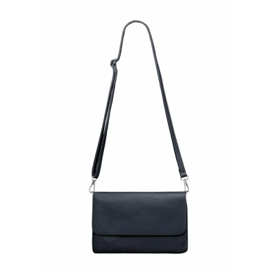 Abbildung von Caspar Elegante Leder Clutch Damen Umhängetasche Abendtasche mit abnehmbarem Schultergurt CLASSIC LINE Modell No.835 Made in Italy, Farbe:dunkelblau