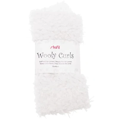 Abbildung von Wooly curls fabric, White