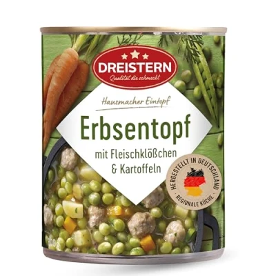 Abbildung von Dreistern Erbsen Eintopf mit Fleischklößchen, 800 g