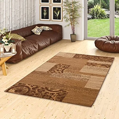 Abbildung von Trendline Teppich Patchwork Beige Braun in 4 Größen