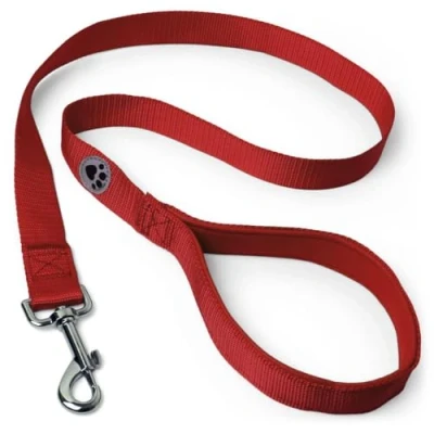 Abbildung von igadgitz home U7288 Führleine Hund, Hundeleine Gepolstert Griff Rot 122cm (1.22m)