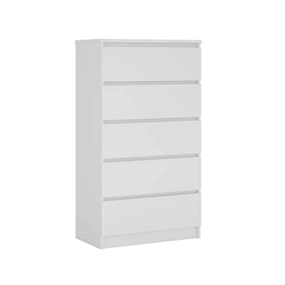 Abbildung von 3E 3xE living.com Kommode mit 5 Schubladen, Farbe: Weiss Matt, H: 124 cm, B: 70 T: 39 cm