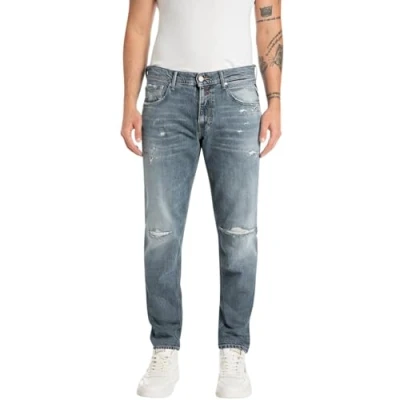 Abbildung von Replay Willbi Pants Jeans Tapered Fit, Herren, Größe: 31x32, Medium blue