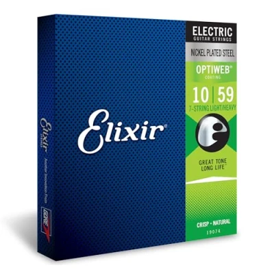 Abbildung von Elixir® Saiten 7 Saiter E Gitarrensaiten mit OPTIWEB® Beschichtung, Light/Heavy (.010 .059)