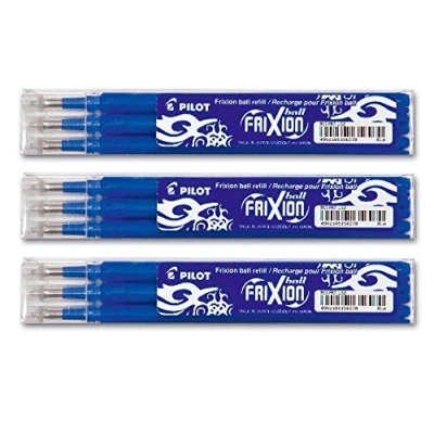 Abbildung von Pilot Frixion Ball Tintenroller Ersatzminen, 0,7 mm, blau (9 Stück)