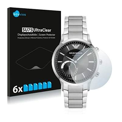Abbildung von Savvies 6 Stück Schutzfolie für Emporio Armani Connected Smartwatch Hybrid Displayschutz Folie Ultra Transparent