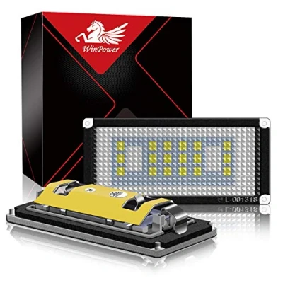 Abbildung von WinPower LED Kennzeichenbeleuchtung Glühbirnen Nummernschildbeleuchtung Lampe SMD CanBus Fehlerfrei 6000K kaltweiß, 2 Stücke