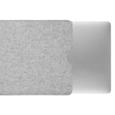 Abbildung von CoverKingz Filz Hülle für MacBook Pro 13&quot; (M1,M2)/Air (M1) Notebook Tasche handgefertigt aus Wollfilz hochwertige Laptophülle 100% Schurwolle Moderne Handmade Filzhülle Case Hellgrau