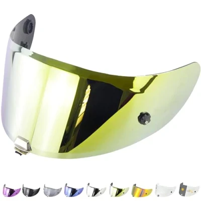 Abbildung von Everalo Kompatibel mit Hjc Rpha 70 Visier 11 Hj26 Pinlock und Tearoff Ready Helmvisier Anti Kratzer Beschlag (Gold)