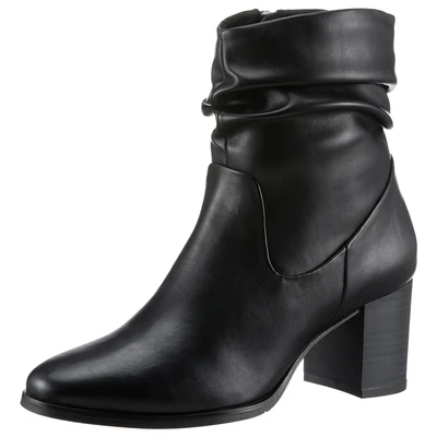 Abbildung von MARCO TOZZI Damen Stiefeletten mit Absatz Vegan Reißverschluss, Schwarz (Black), 40 EU