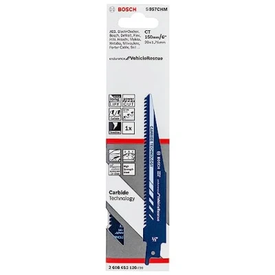 Abbildung von Bosch Professional Säbelsägeblatt S 957 CHM Endurance for VehicleRescue (für Metall, 150 x 20 1,35 mm, Zubehör Säbelsäge)