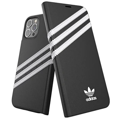 Abbildung von adidas EX7902 Hülle Entwickelt für iPhone 12 Pro Max 6.7, Booklet Fallgeprüfte Hüllen, stoßfeste erhöhte Kanten, Original Schutzhülle, Schwarz/Weiß