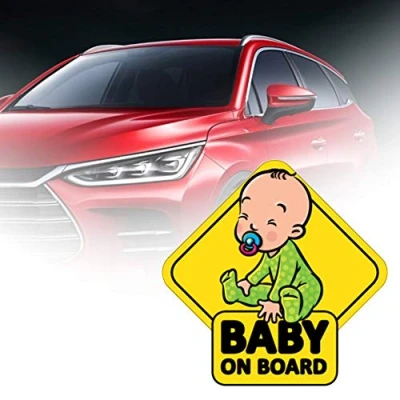 Abbildung von BABY ON BOARD Car Auto Body Window Reflective Sticker Warning Sign Decoration