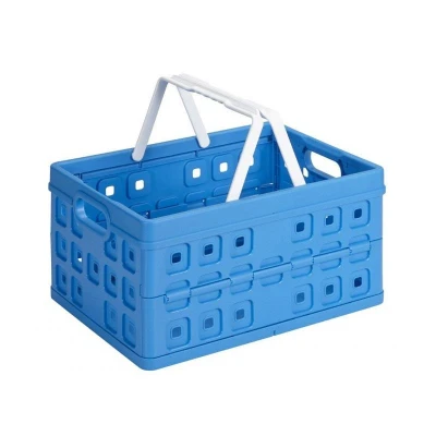 Abbildung von SUNWARE Square Klappbox 32 Liter mit Griff 490x360x250mm blau/weiß