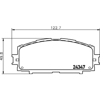 Abbildung von HELLA 8DB 355 012 361 Bremsbelagsatz nicht für Verschleißwarnanzeiger vorbereitet TOYOTA: Yaris III Schrägheck, Corolla X Limousine