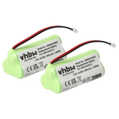 Abbildung von vhbw 2X Akku kompatibel mit Bang &amp; Olufsen BeoCom 2 schnurlos Festnetz Telefon (700mAh, 3,6V, NiMH)