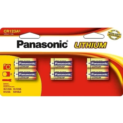 Abbildung von Panasonic cr123 pa / 6b Lithium 3 v Nicht wiederaufladbare Batterie batterien (li ion), zylindrisch, v, 6 pc (s), a