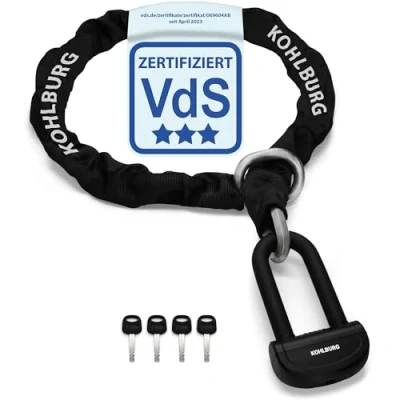Abbildung von VdS zertifiziert Motorradschloss 13mm Spezialstahl Kettenschloss 6kg 150cm