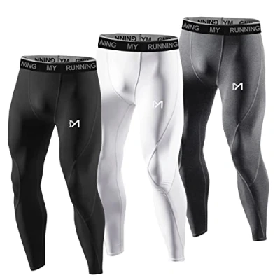 Abbildung von MEETYOO Kompressionshose Herren, Sport Leggings Atmungsaktiv Fitness Strumpfhosen Funktionswäsche Pants Unterhose Lang für Laufen Wandern Radfahren
