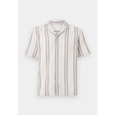 Abbildung von TOM Tailor Denim Relaxed Striped Shirt Hemd, Herren, Größe: Small, Chalk grey