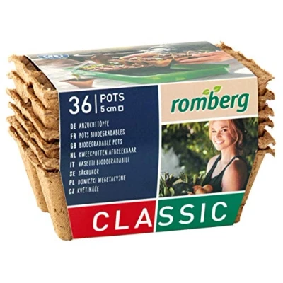 Abbildung von Romberg Anzuchttopf 36 Anzuchttöpfe, 5 cm quadr., Strips, 36er Set Anzuchttöpfe quadratisch  Biologisch abbaubar, Ø, 100%
