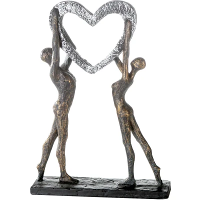 Abbildung von Casablanca by Gilde Dekofigur &quot;Skulptur Victory&quot;, Dekoobjekt, Höhe 37 cm, mit Herz, Spruchanhänger, Wohnzimmer