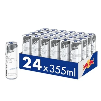 Abbildung von Red Bull Energy Drink White Edition 24 x 355 ML Getränke mit Kokos Blaubeere Geschmack, EINWEG (24 ml)