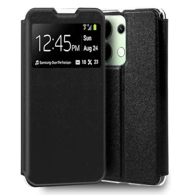 Abbildung von Cool Flip Cover Schutzhülle für Xiaomi Redmi Note 13, glatt, Schwarz