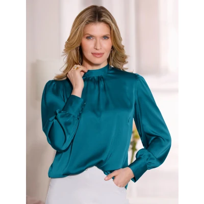 Abbildung von Sieh an! Klassische Bluse Satin