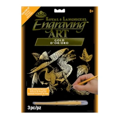 Abbildung von Royal &amp; Langnickel Baby Dragon Folienset, 20,3 x 25,4 cm, vorgedruckt, goldfarben