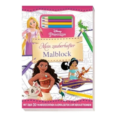 Abbildung von Disney Prinzessin: Mein zauberhafter Malblock: Malblock mit 4 Farbstiften