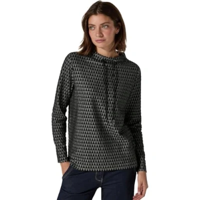 Abbildung von Cecil Twotone Langarmshirt, Damen, Größe: Large, Schwarz