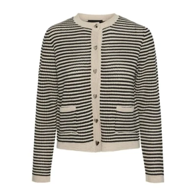 Abbildung von Pieces Pcnisa Cardigan Strickjacke, Damen, Größe: Medium, Cloud dancer/black