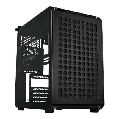 Abbildung von Cooler Master QUBE 500 Flatpack Black Small High Airflow Mid Tower ATX anpassbares Gaming PC Gehäuse, gehärtetes Glas, vertikale GPU Halterung, USB C, Tragegriff, Gem Mini (Q500 KGNN S00)